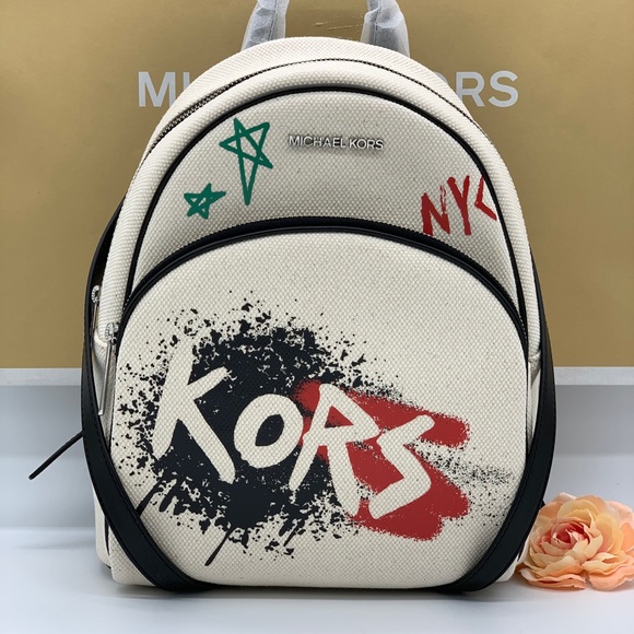 MICHAEL KORS GRAFFITI ABBEY MD BACKPACK LT CRM MUL - Picture 11 of 16